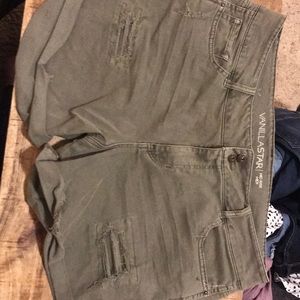 Army green jean shorts- NEVER BEEN WORN